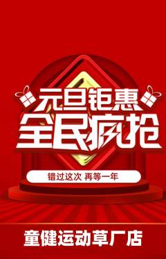 少儿体育抢购单品抢购元旦活动配图海报