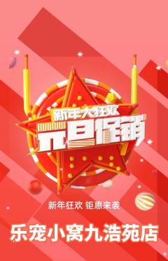 宠物店抢购满血版元旦活动配图海报