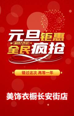 服饰鞋帽抢购多单品抢购元旦活动配图海报