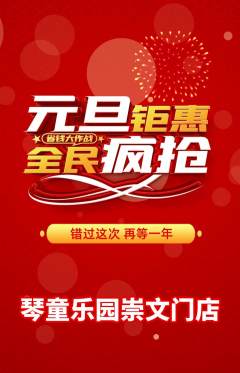 少儿乐器抢购满血版元旦活动配图海报