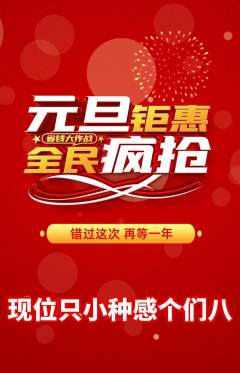羽毛球馆抢购多单品抢购元旦活动配图海报