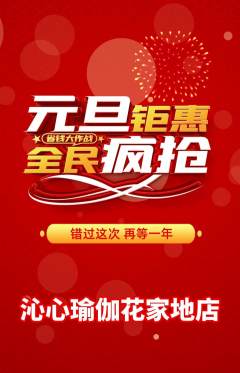 瑜伽抢购单品抢购元旦活动配图海报
