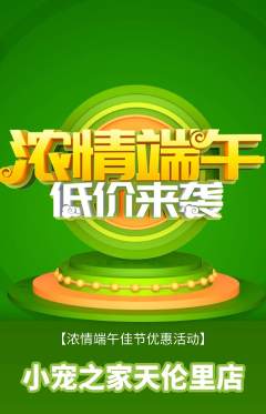 宠物店抢购套组抢购端午节活动配图海报