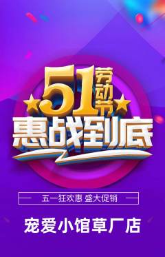 宠物店抢购自选套组抢购劳动节活动配图海报