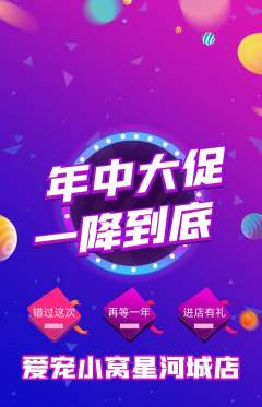 宠物店抢购单品抢购年中大促活动配图海报