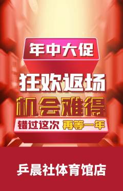 乒乓球馆抢购单品抢购年中大促活动配图海报