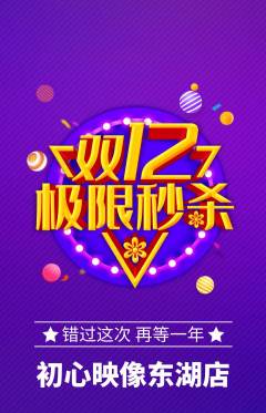 婚纱摄影抢购满血版双12活动配图海报
