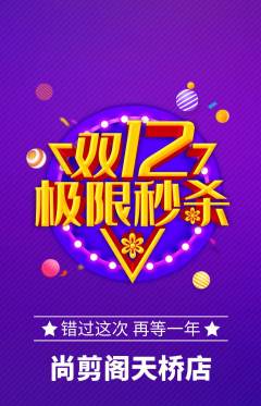 美发抢购满血版双12活动配图海报