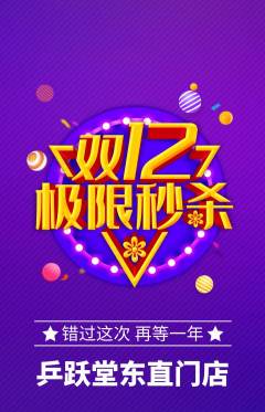 乒乓球馆抢购多单品抢购双12活动配图海报