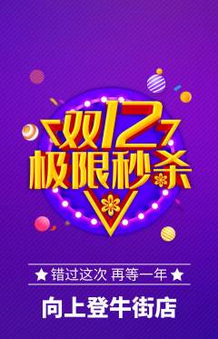 攀岩抢购多单品抢购双12活动配图海报