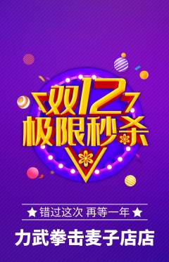 拳击格斗抢购套组抢购双12活动配图海报