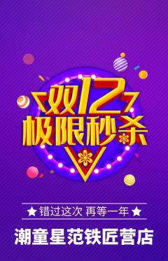 少儿模特抢购多单品抢购双12活动配图海报