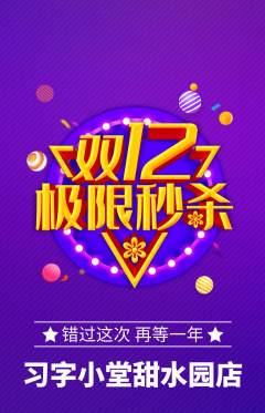 少儿书法抢购多单品抢购双12活动配图海报