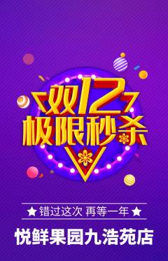 生鲜水果抢购满血版双12活动配图海报