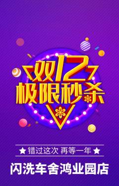 洗车抢购单品抢购双12活动配图海报