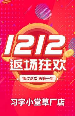 少儿书法抢购满血版双12活动配图海报