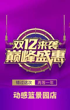 篮球馆抢购多单品抢购双12活动配图海报