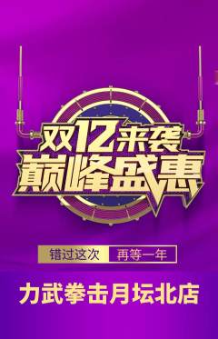 拳击格斗抢购多单品抢购双12活动配图海报