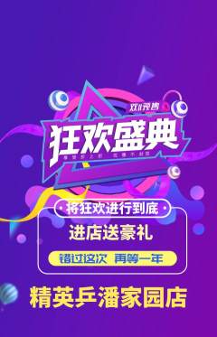 乒乓球馆抢购多单品抢购双11活动配图海报