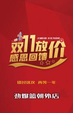 篮球馆抢购满血版双11活动配图海报