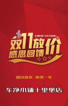 洗车抢购多单品抢购双11活动配图海报