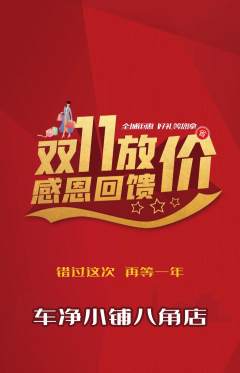 洗车抢购单品抢购双11活动配图海报