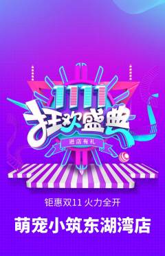 宠物店抢购自选套组抢购双11活动配图海报