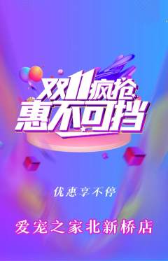 宠物店抢购套组抢购双11活动配图海报
