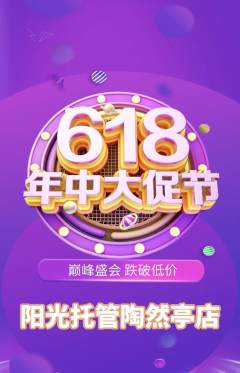 晚托班抢购满血版年中大促活动配图海报