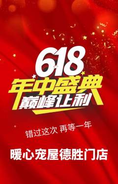 宠物店抢购满血版年中大促活动配图海报
