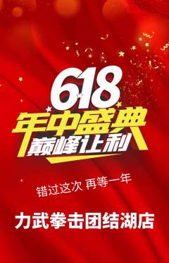 拳击格斗抢购多单品抢购年中大促活动配图海报