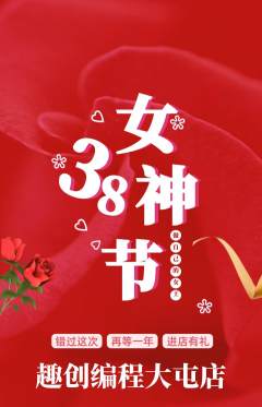 少儿编程抢购单品抢购女神节活动配图海报