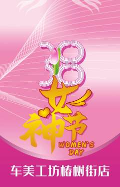洗车抢购单品抢购女神节活动配图海报