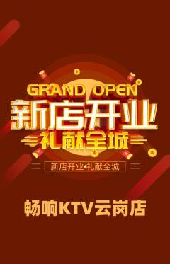 KTV抢购满血版新店开业活动配图海报