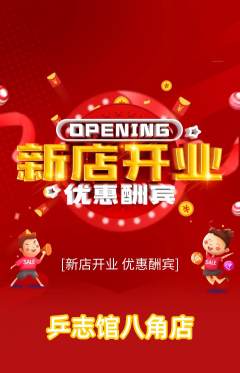 乒乓球馆抢购单品抢购新店开业活动配图海报