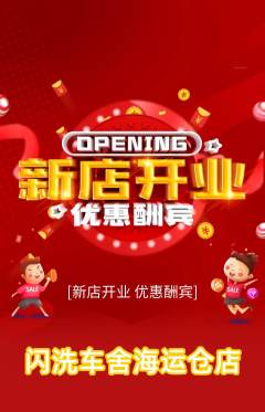 洗车抢购多单品抢购新店开业活动配图海报