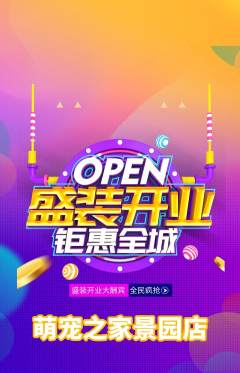 宠物店抢购单品抢购新店开业活动配图海报