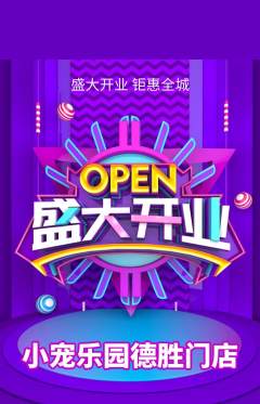 宠物店抢购单品抢购新店开业活动配图海报