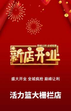 篮球馆抢购单品抢购新店开业活动配图海报