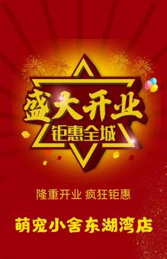 宠物店抢购套组抢购新店开业活动配图海报