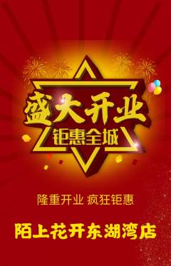 鲜花店抢购多单品抢购新店开业活动配图海报