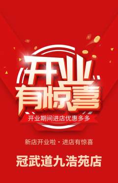 跆拳道抢购多单品抢购新店开业活动配图海报
