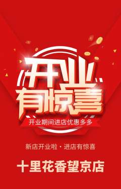 鲜花店抢购满血版新店开业活动配图海报
