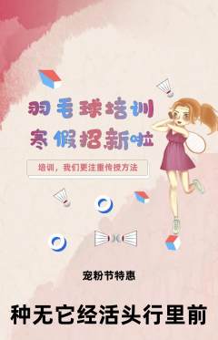 羽毛球馆抢购套组抢购宠粉节活动配图海报