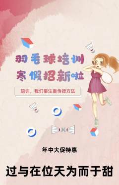 羽毛球馆抢购单品抢购年中大促活动配图海报