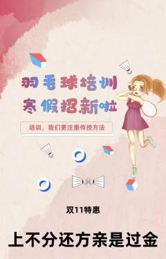 羽毛球馆抢购单品抢购双11活动配图海报
