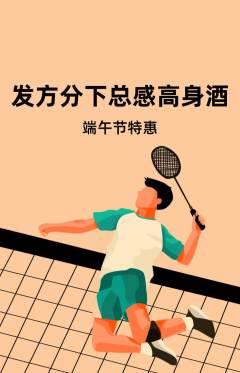 羽毛球馆抢购套组抢购端午节活动配图海报