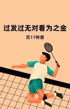 羽毛球馆抢购单品抢购双11活动配图海报