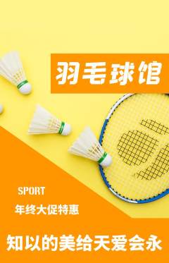 羽毛球馆抢购多单品抢购年终大促活动配图海报
