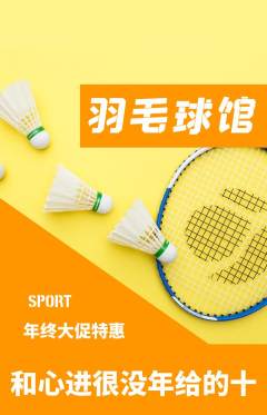 羽毛球馆抢购单品抢购年终大促活动配图海报